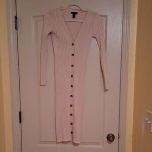 Elegant Cream Button-Down Dress